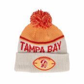 New Era - NFL Beige pom Beanie - Tampa Bay Buccaneers NFL24 Sideline His Sportknit Stone/Orange Pom @ Hatstore