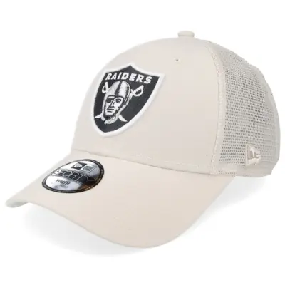 New Era - NFL Beige trucker Keps - Kids Las Vegas Raiders Home Field Stone Trucker @ Hatstore