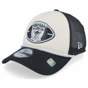 New Era - NFL Beige trucker Keps - Las Vegas Raiders NFL24 Sideline His 9FORTY Stone/Black A-Frame Trucker @ Hatstore