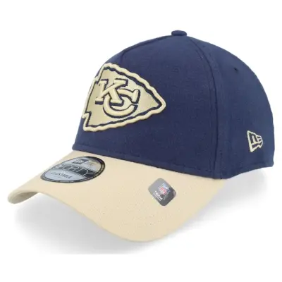 New Era - NFL Blå adjustable Keps - Kansas City Chiefs Moleskin Crown Navy/Stone A-frame Adjustable @ Hatstore