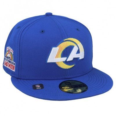 New Era - NFL Blå fitted Keps - Los Angeles Rams NFL Patch Up 59FIFTY Royal Fitted @ Hatstore