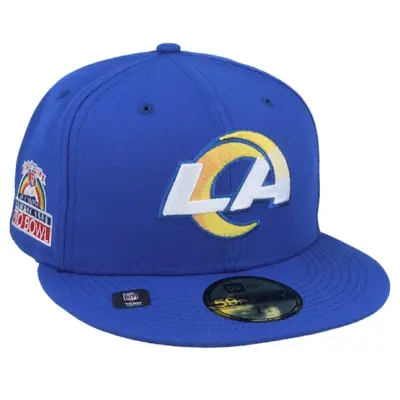 New Era - NFL Blå fitted Keps - Los Angeles Rams NFL Patch Up 59FIFTY Royal Fitted @ Hatstore