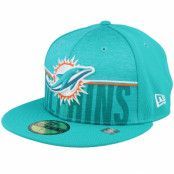 New Era - NFL Blå fitted Keps - Miami Heat 59FIFTY NFL Training 23 Teal Fitted @ Hatstore