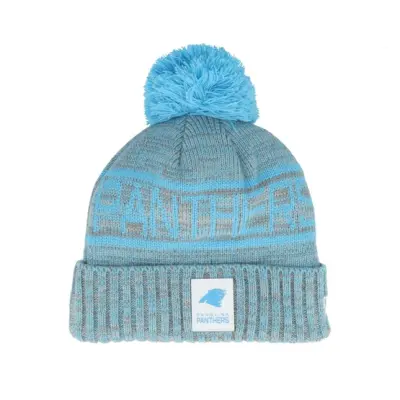New Era - NFL Blå pom Beanie - Carolina Panthers NFL 25 Sideline Cold Weather Sport Knit Carp Blue/Grey Pom @ Hatstore