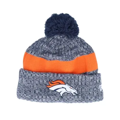 New Era - NFL Blå pom Beanie - Denver Broncos Sport Knitted NFL Sideline 23 Navy Pom @ Hatstore