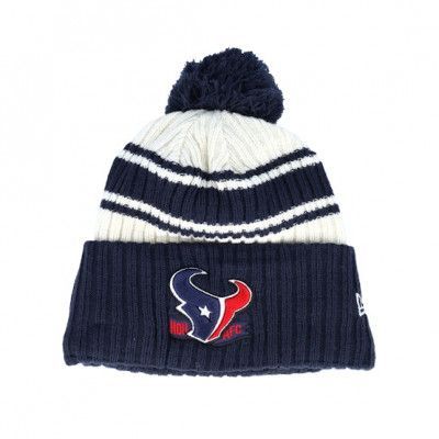 New Era - NFL Blå pom Beanie - Houston Texans NFL22 Sideline Sportknit Navy Pom @ Hatstore