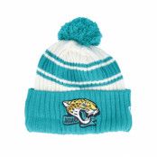 New Era - NFL Blå pom Beanie - Jacksonville Jaguars NFL22 Sideline Sportknit Teal Pom @ Hatstore