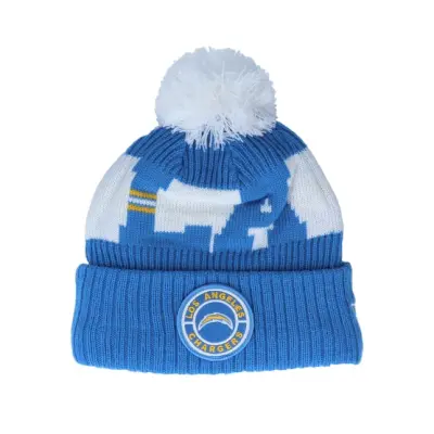 New Era - NFL Blå pom Beanie - Los Angeles Chargers NFL 20 On field Sport Knit OFC Blue Pom @ Hatstore