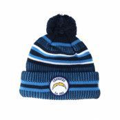 New Era - NFL Blå pom Beanie - Los Angeles Chargers On Field 19 Sport Knit 2 Navy/Blue Pom @ Hatstore