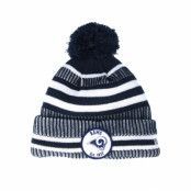 New Era - NFL Blå pom Beanie - Los Angeles Rams On Field 19 Sport Knit 2 Navy/White Pom @ Hatstore