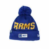 New Era - NFL Blå pom Beanie - Los Angeles Rams On Field 19 Sport Knit Blue/Yellow Pom @ Hatstore