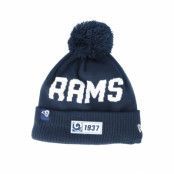 New Era - NFL Blå pom Beanie - Los Angeles Rams On Field 19 Sport Knit Navy/White Pom @ Hatstore