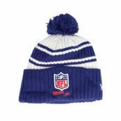 New Era - NFL Blå pom Beanie - NFL22 Sideline Sportknit Royal Pom @ Hatstore