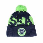 New Era - NFL Blå pom Beanie - Seattle Seahawks NFL 20 On field Sport Knit OFC Navy Pom @ Hatstore