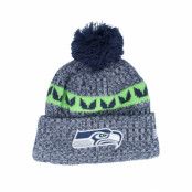 New Era - NFL Blå pom Beanie - Seattle Seahawks Sport Knitted NFL Sideline 23 Navy Pom @ Hatstore