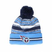 New Era - NFL Blå pom Beanie - Tennessee Titans NFL21 Sport Knit Blue/Navy Pom @ Hatstore