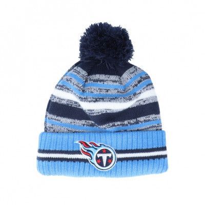New Era - NFL Blå pom Beanie - Tennessee Titans NFL21 Sport Knit Blue/Navy Pom @ Hatstore