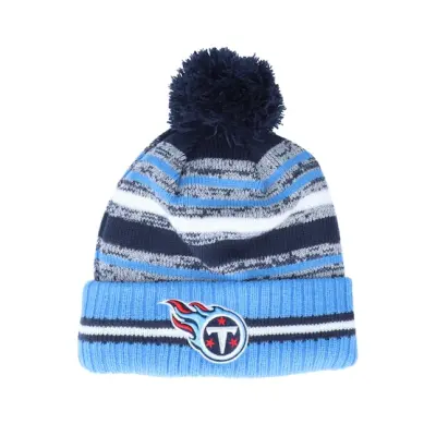 New Era - NFL Blå pom Beanie - Tennessee Titans NFL21 Sport Knit Blue/Navy Pom @ Hatstore