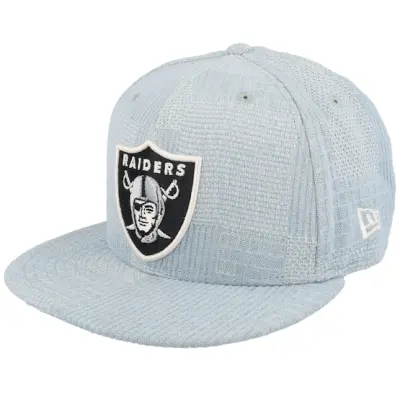New Era - NFL Blå snapback Keps - Las Vegas Raiders Denim Patchwork Sky Snapback @ Hatstore