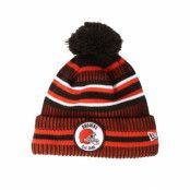 New Era - NFL Brun pom Beanie - Cleveland Browns On Field 19 Sport Knit 2 Brown/Orange Pom @ Hatstore