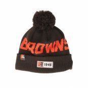 New Era - NFL Brun pom Beanie - Cleveland Browns On Field 19 Sport Knit Brown/Orange Pom @ Hatstore