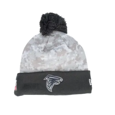 New Era - NFL Camo pom Beanie - Atlanta Falcons Nfl24 Salute To Service Camo/Graphite Pom @ Hatstore