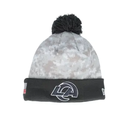 New Era - NFL Camo pom Beanie - Los Angeles Rams Nfl24 Salute To Service Camo/Graphite Pom @ Hatstore