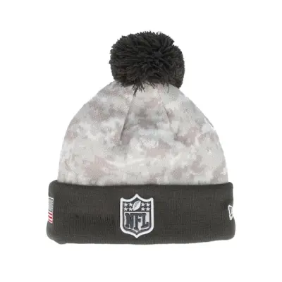 New Era - NFL Camo pom Beanie - Nfl24 Salute To Service Camo/Graphite Pom @ Hatstore