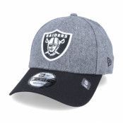 New Era - NFL Grå adjustable Keps - Las Vegas Raiders Melton Crown 9FORTY Heather Grey/Black Adjustable @ Hatstore