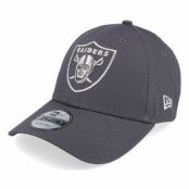 New Era - NFL Grå adjustable Keps - Las Vegas Raiders Metallic Outline 9FORTY Charcoal Adjustable @ Hatstore