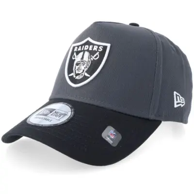 New Era - NFL Grå adjustable Keps - Las Vegas Raiders NFL Charcoal/Black A-Frame Adjustable @ Hatstore