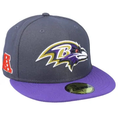 New Era - NFL Grå fitted Keps - Baltimore Ravens NFL 59FIFTY Charcoal/Purple Fitted @ Hatstore