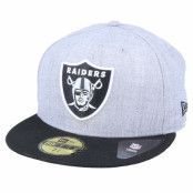 New Era - NFL Grå fitted Keps - Las Vegas Raiders Essential Heather Grey/Black 59Fifty Fitted @ Hatstore