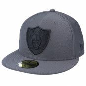 New Era - NFL Grå fitted Keps - Las Vegas Raiders Hex Tech 59Fifty Grey/Black Fitted @ Hatstore