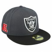 New Era - NFL Grå fitted Keps - Las Vegas Raiders NFL 59FIFTY Charcoal/Black Fitted @ Hatstore