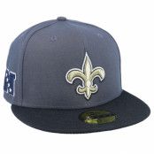 New Era - NFL Grå fitted Keps - New Orleans Saints NFL 59FIFTY Charcoal/Black Fitted @ Hatstore