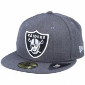 New Era - NFL Grå fitted Keps - Oakland Raiders 59Fifty Heather Essential Grey Fitted @ Hatstore