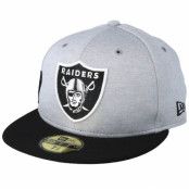 New Era - NFL Grå fitted Keps - Oakland Raiders 59Fifty On Field Grey/Black Fitted @ Hatstore