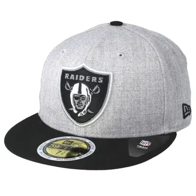New Era - NFL Grå fitted Keps - Oakland Raiders 59Fifty Reflective Heather Grey Fitted @ Hatstore