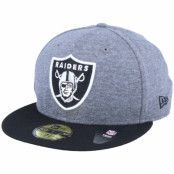 New Era - NFL Grå fitted Keps - Oakland Raiders Jersey Essential 59Fifty Heather Grey/Black Fitted @ Hatstore