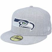 New Era - NFL Grå fitted Keps - Seattle Seahawks Heather 59Fifty Grey Fitted @ Hatstore