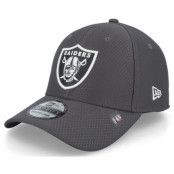 New Era - NFL Grå flexfit Keps - Las Vegas Raiders NFL Hex Tech 39THIRTY 3 Charcoal Flexfit @ Hatstore