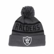 New Era - NFL Grå pom Beanie - Las Vegas Raiders Jake Cuff Beanie Dark Grey Pom @ Hatstore