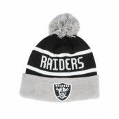 New Era - NFL Grå pom Beanie - Las Vegas Raiders Jake Grey/Black Pom @ Hatstore