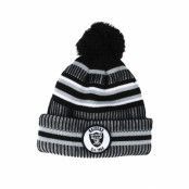 New Era - NFL Grå pom Beanie - Oakland Raiders On Field 19 Sport Knit 2 Black/Grey Pom @ Hatstore