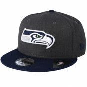 New Era - NFL Grå snapback Keps - Seattle Seahawks Heather 9Fifty Dark Grey/Navy Snapback @ Hatstore