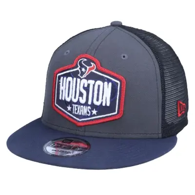 New Era - NFL Grå trucker Keps - Houston Texans 9Fifty NFL21 Draft Dark Grey/Navy Trucker @ Hatstore
