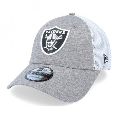 New Era - NFL Grå trucker Keps - Las Vegas Raiders Home Field 9FORTY Heather Grey/White Trucker @ Hatstore