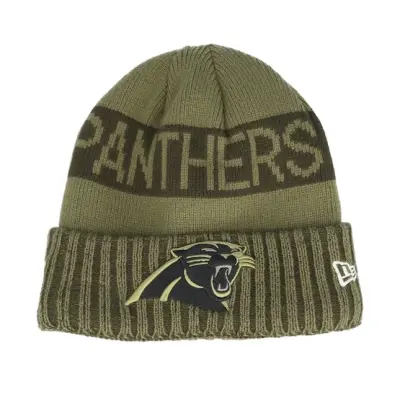 New Era - NFL Grön cuff Beanie - Carolina Panthers NFL Salute To Service Green Knit Cuff @ Hatstore