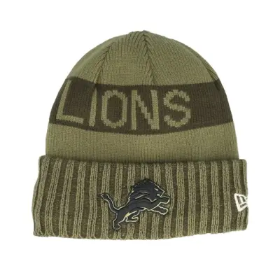 New Era - NFL Grön cuff Beanie - Detroit Lions NFL Salute To Service Green Knit Cuff @ Hatstore